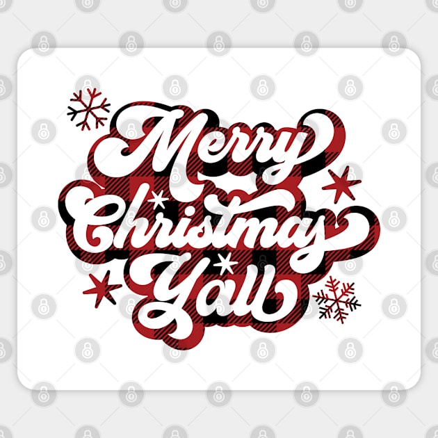 Merry Christmas Ya'll - Buffalo Plaid Sticker by Curio Pop Relics